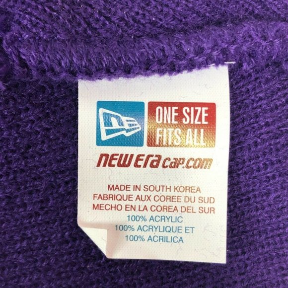 Vintage New Era Los Angeles Lakers Logo Embroidered NBA Beanie Knit Hat LA Cap - Picture 7 of 9